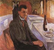 Edvard Munch Self-Portrait painting